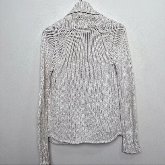 GAP Womens Small Vintage Marble Chunky Knit Shawl Collar Open Beige Cardigan - Picture 14 of 14